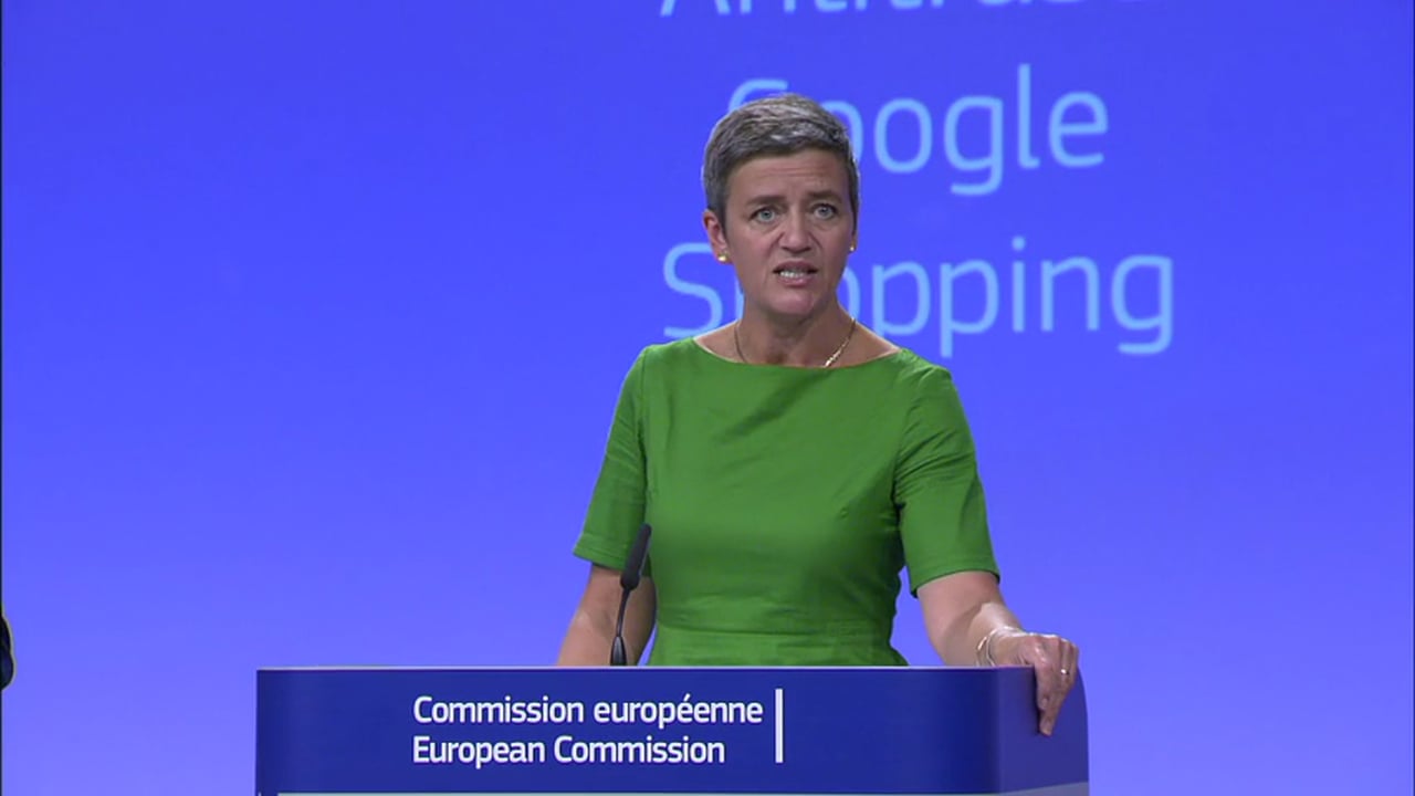 Magrethe Vestager giver bøde til Google